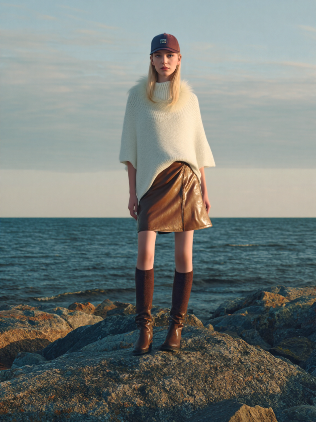 Cape en mélange de laine Tonet