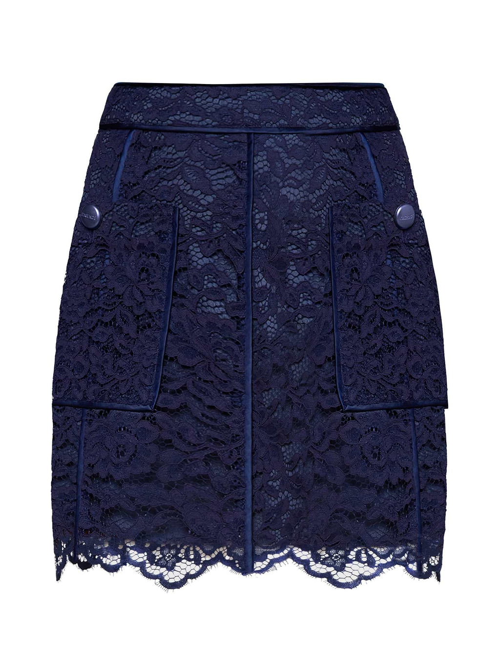 L'Agence Riven Lace Aline Mini Skirt Midnight