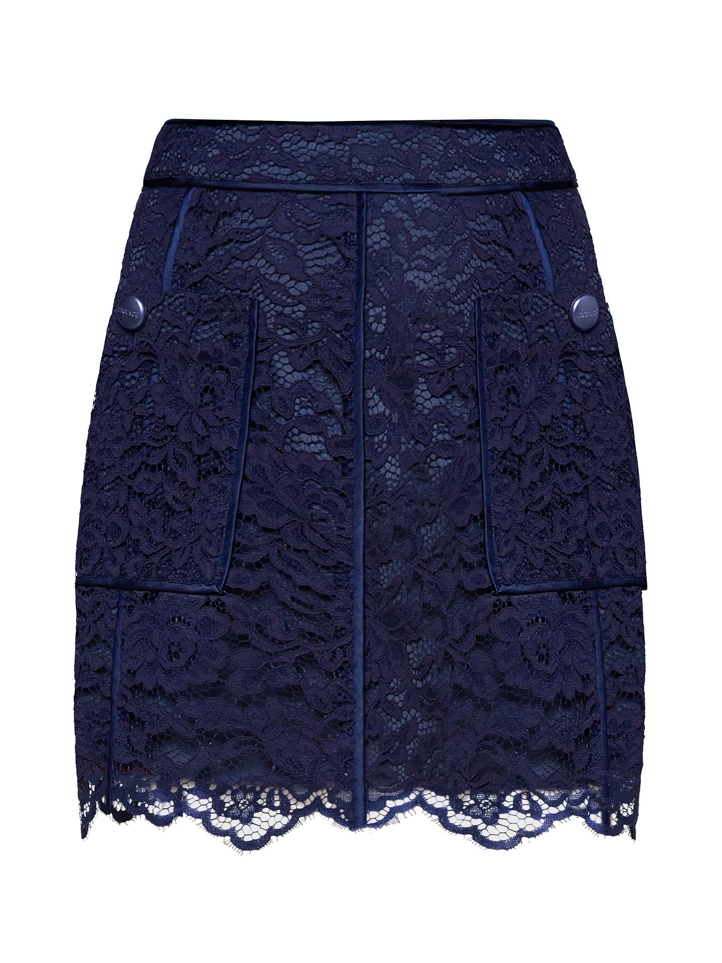 L'Agence Riven Lace Aline Mini Skirt Midnight