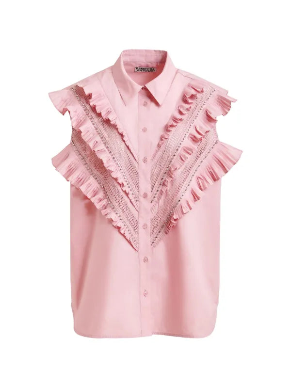 Essentiel Antwerp Jeendarlene Only Frills Shirt Seashell Pink
