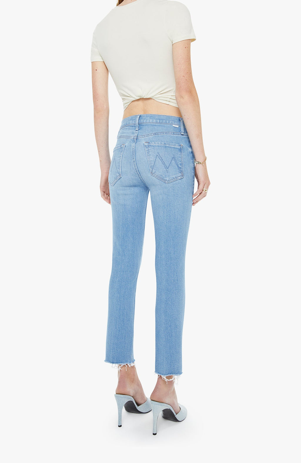 Mother The Mid Rise Dazzler Jean Crop Fray Satisfy Your Cravings