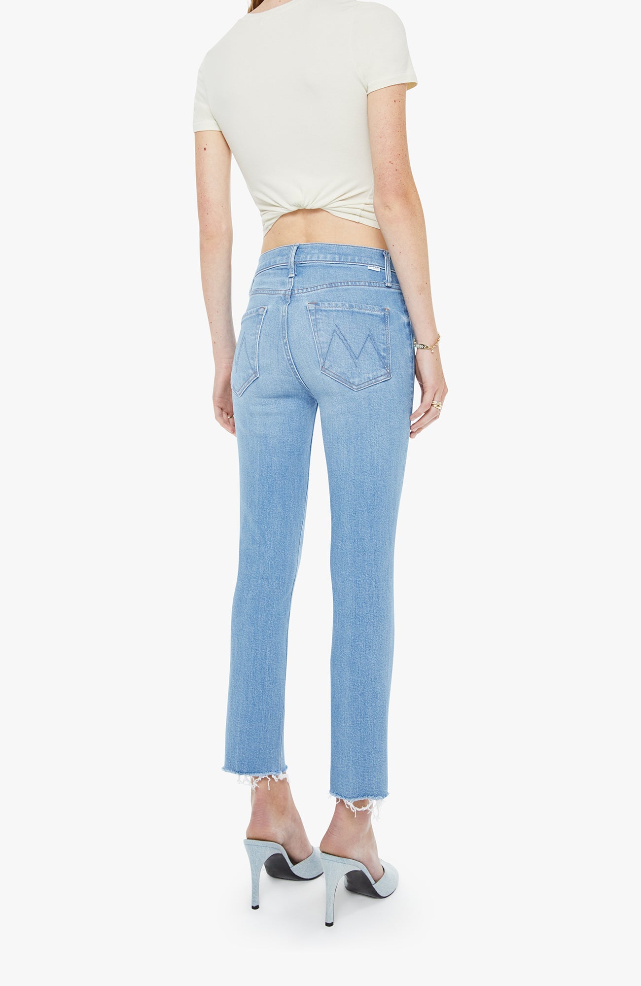 Mother The Mid Rise Dazzler Jean Crop Fray Satisfy Your Cravings