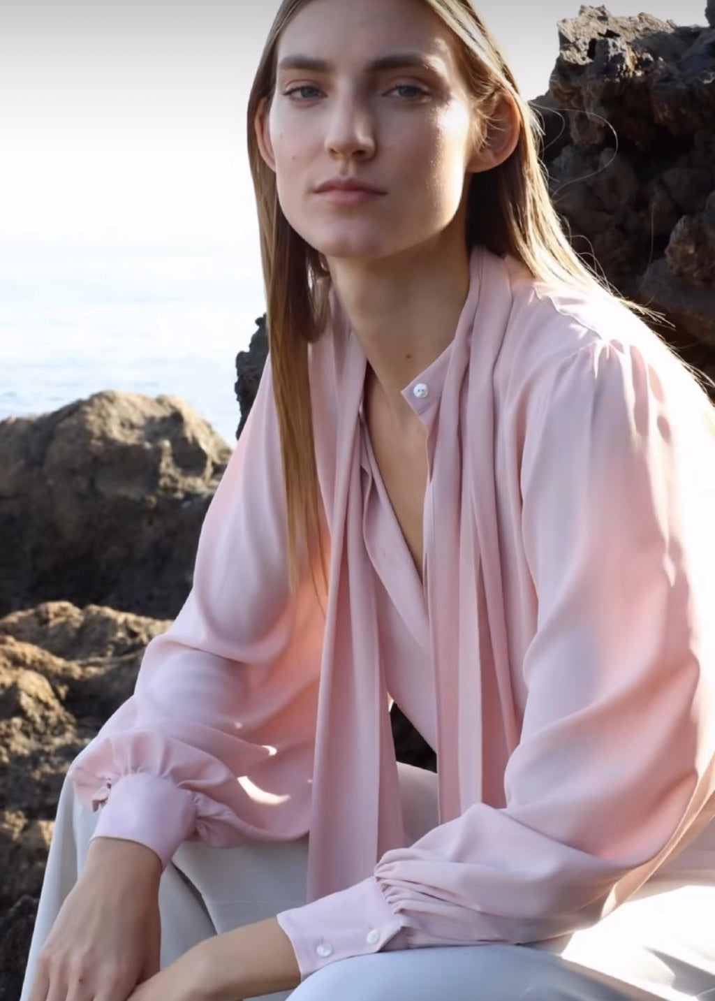 Emanou Alexandra Silk Blend Relaxed Fit Blouse