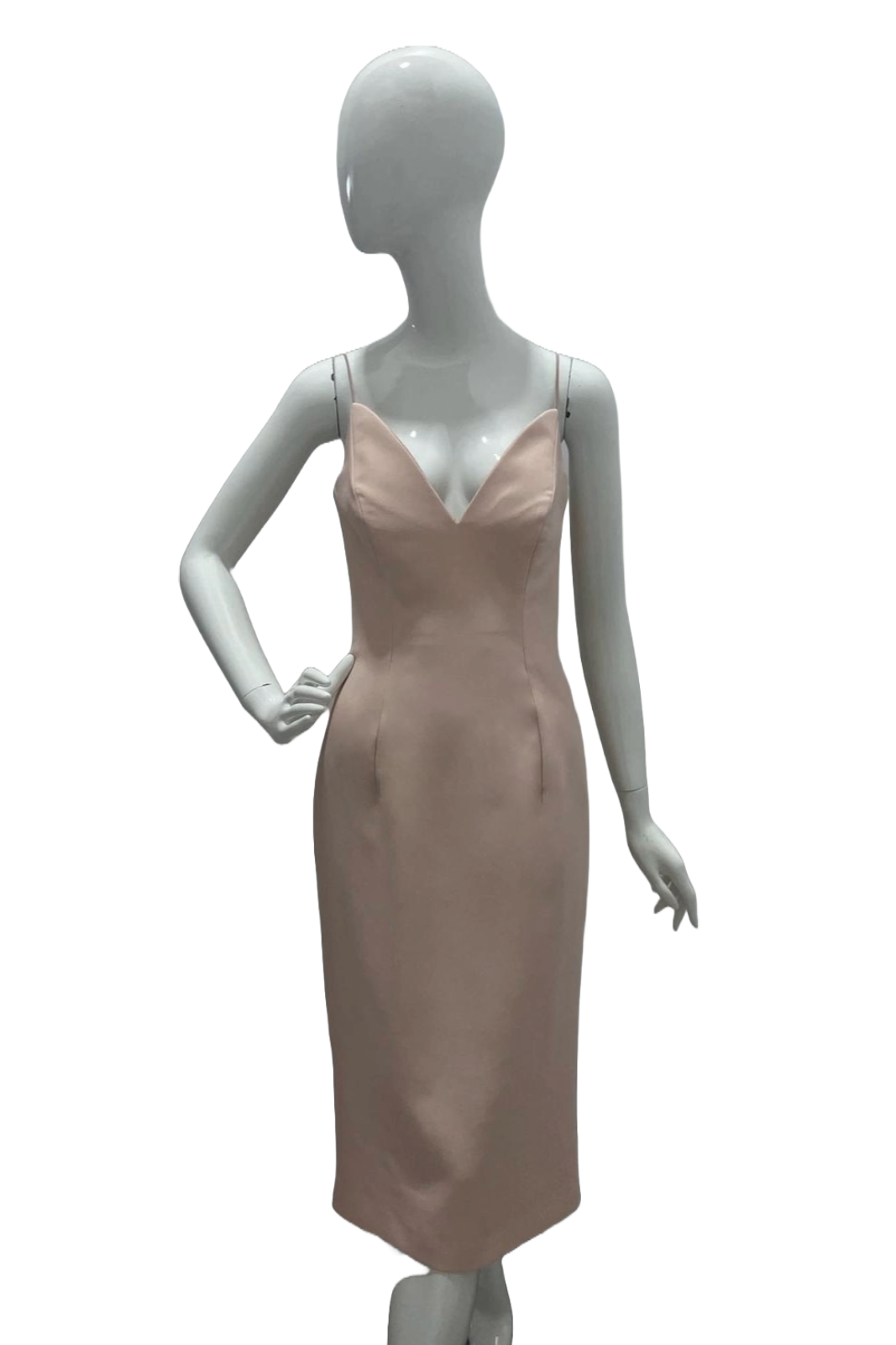 Lucian Matis V-Neck Spaghetti Strap Cocktail Dress Blush