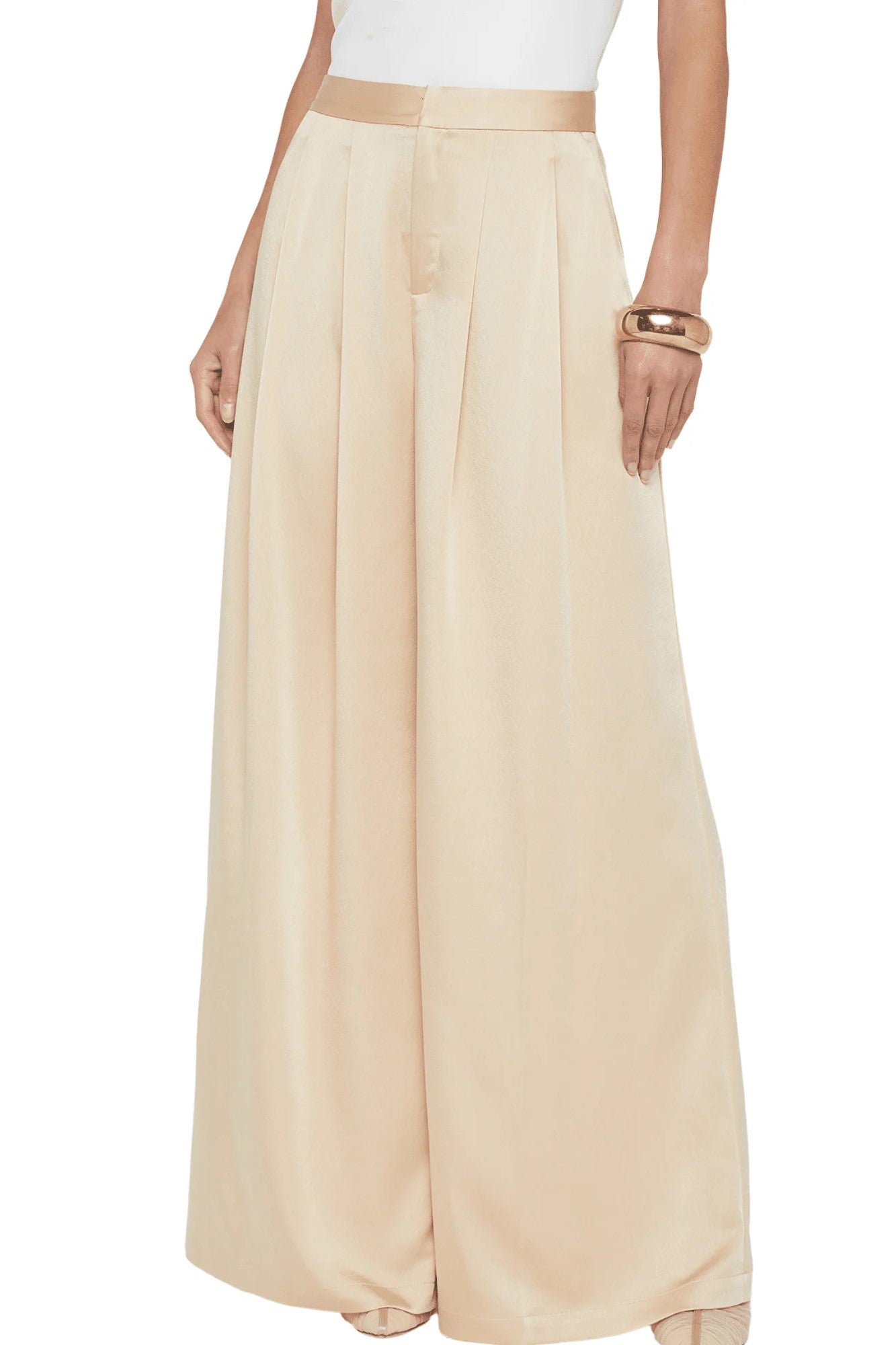 L'Agence Aubrie Mid-Rise Wide-Leg Pants