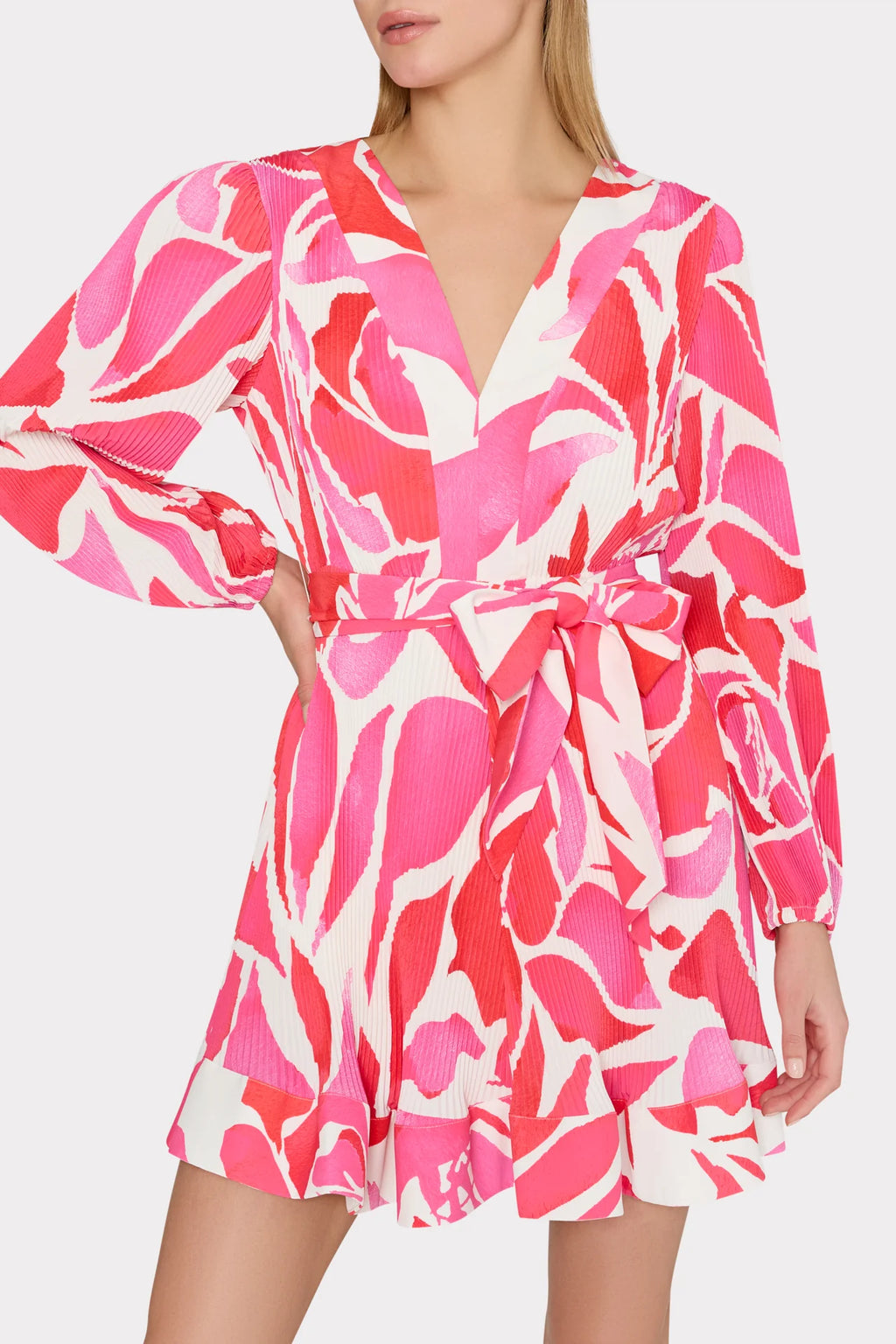 Milly Liv Dream Rose Pleated Dress