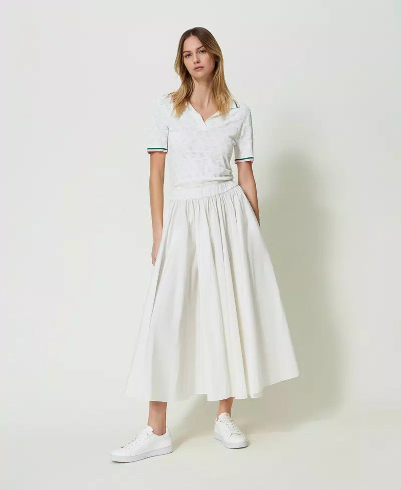 Twinset Polo avec motif géométrique et rayures