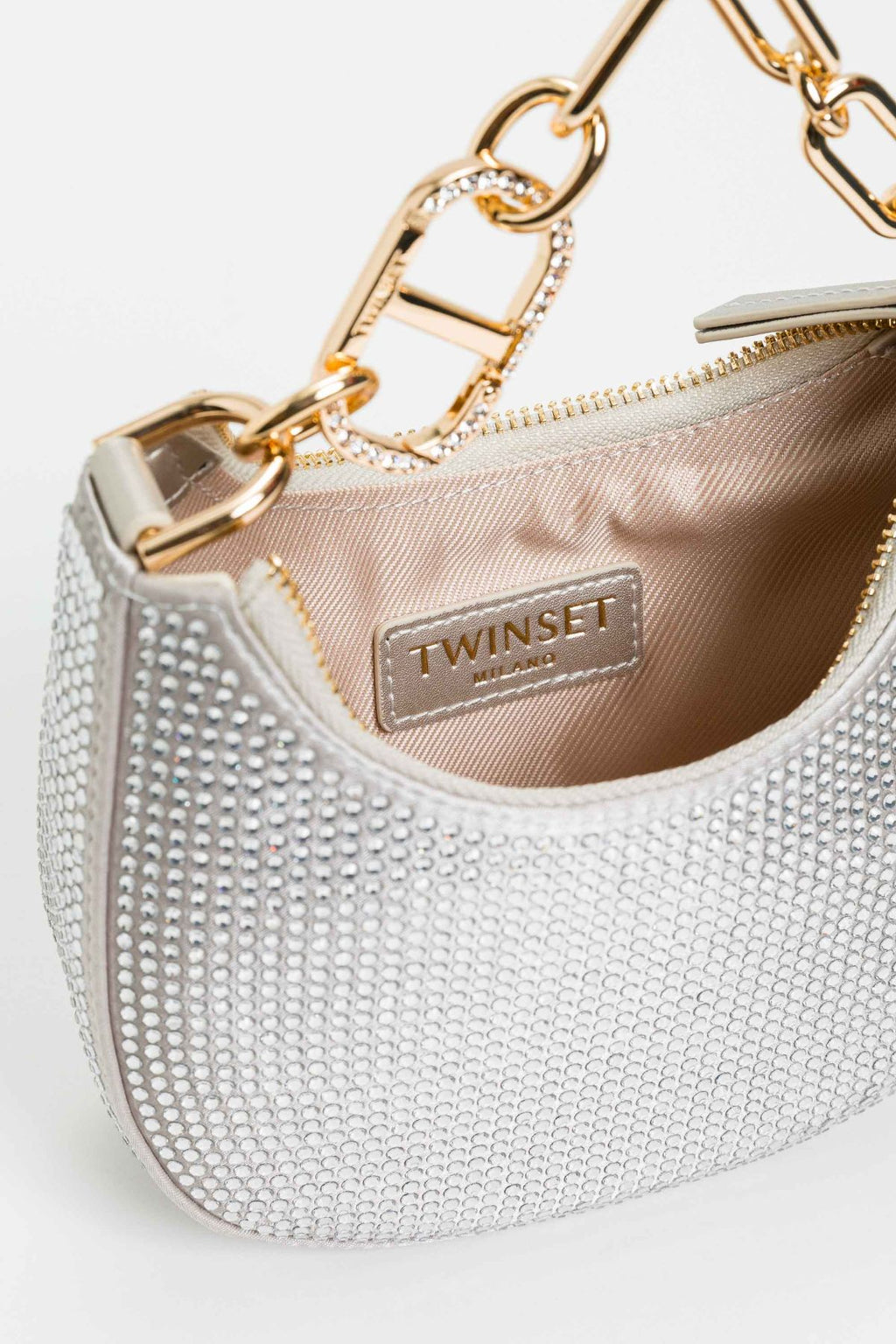 Sac de soirée Twinset « Mini Croissant » avec T ovale