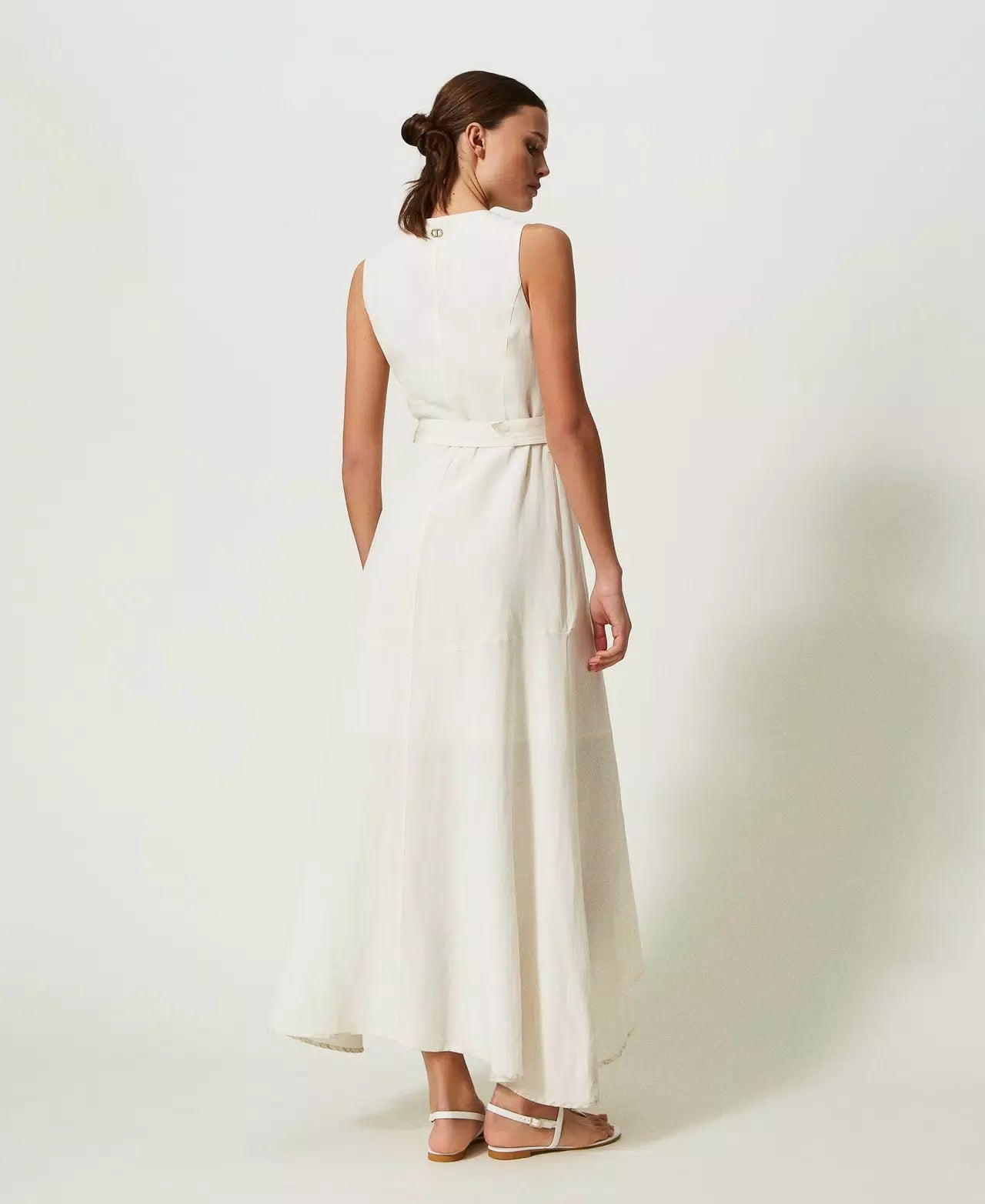 Robe longue Twinset en mélange de lin