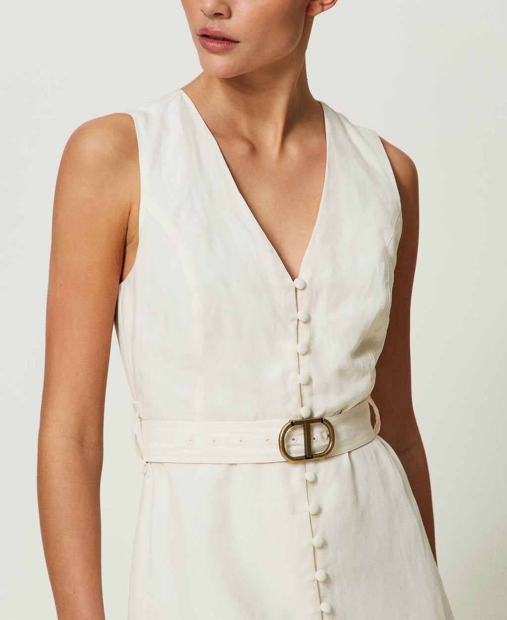 Robe longue Twinset en mélange de lin