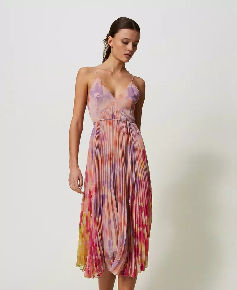 Twinset Midi creponne floral dress