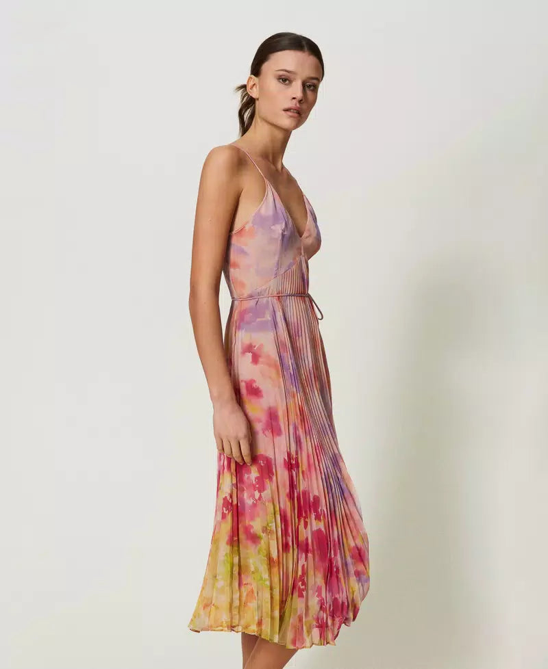 Twinset Midi creponne floral dress