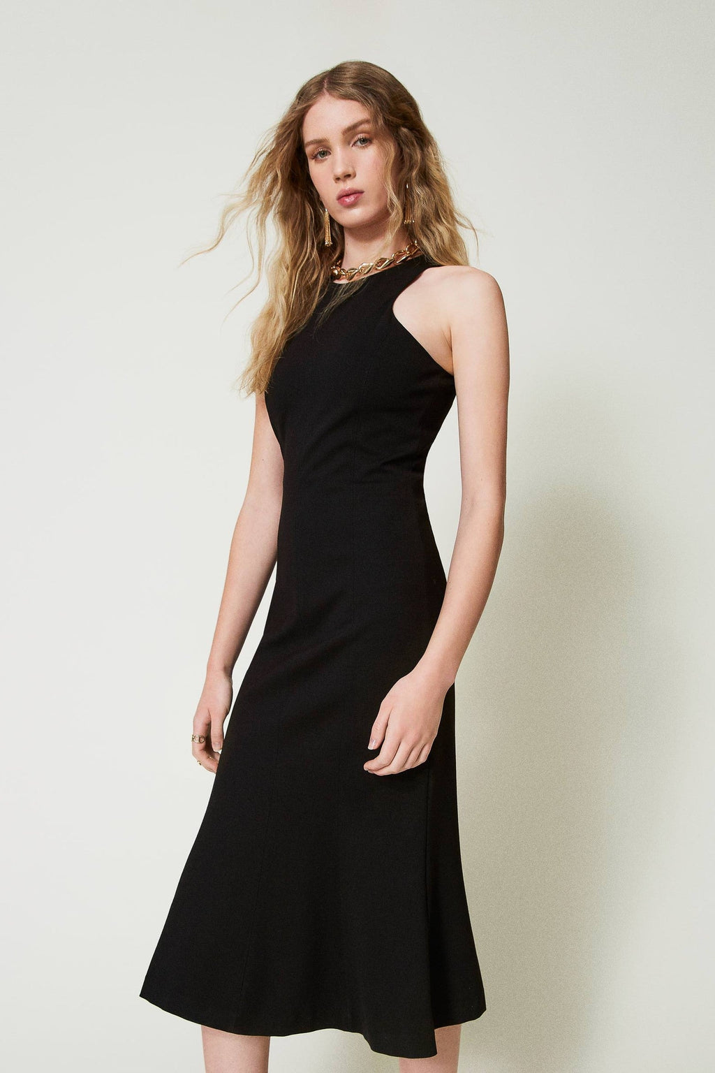 Robe midi à dos en dentelle Twinset