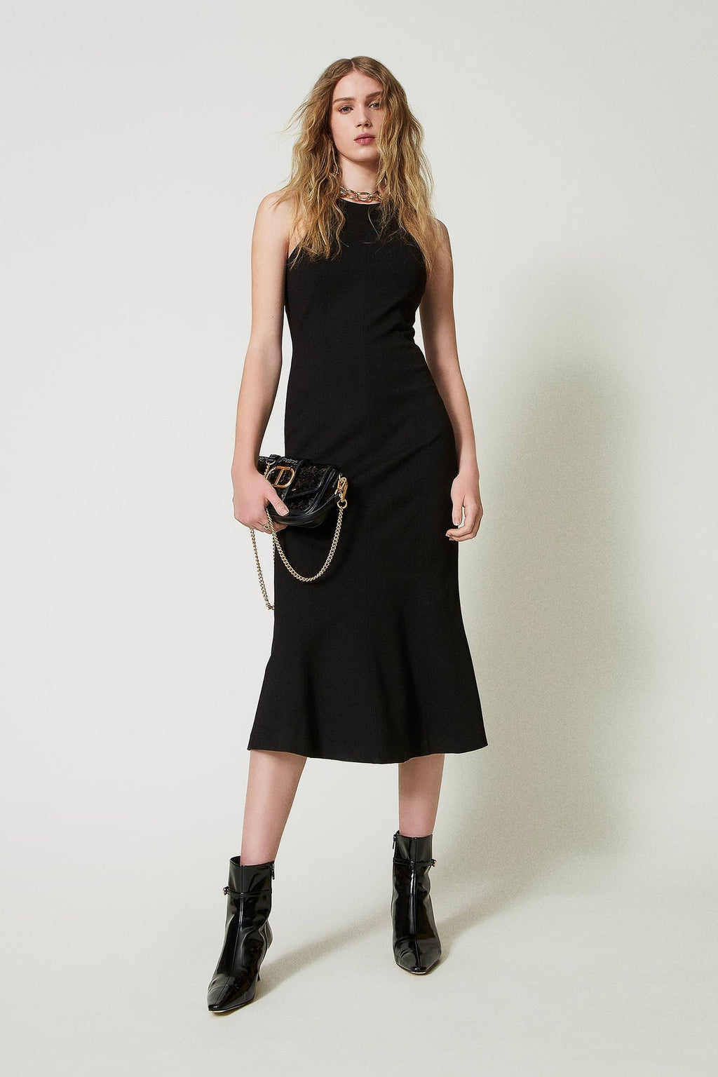Robe midi à dos en dentelle Twinset