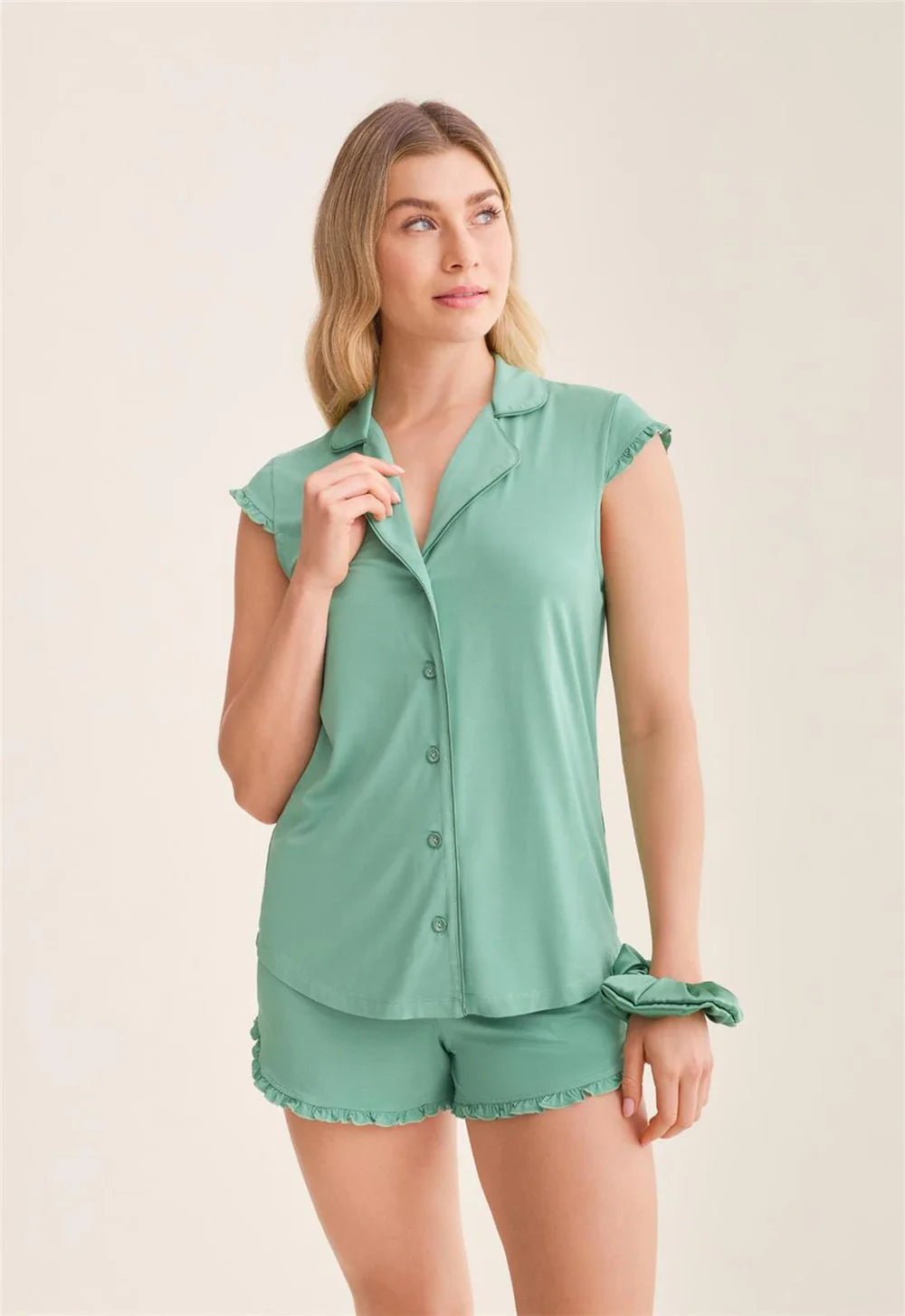 Fleur't Shortie Pj Set with scrunchie