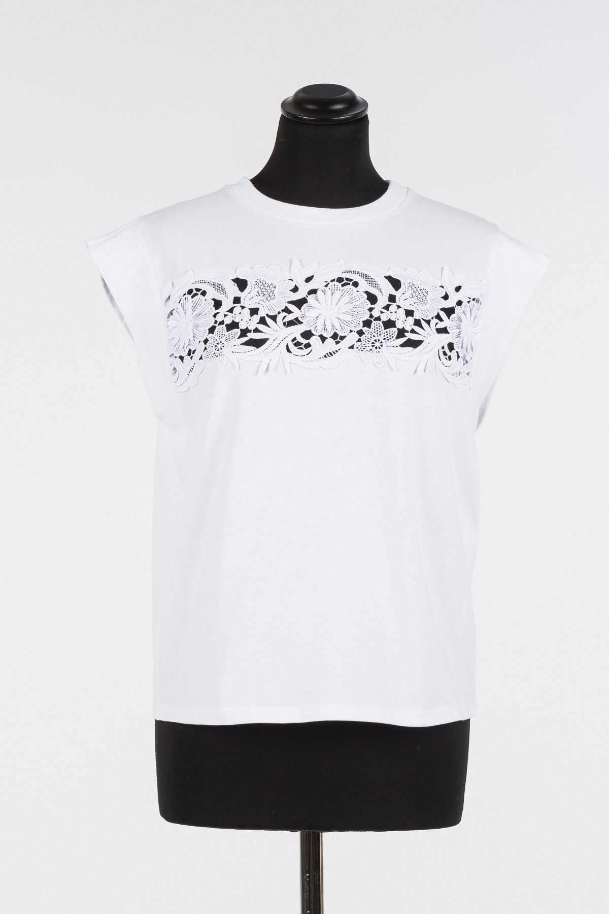 T-shirt Twinset avec application en dentelle