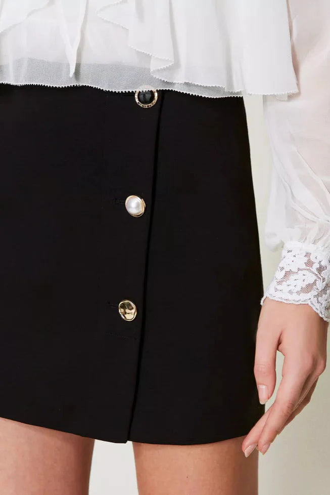 Jupe mini Twinset avec boutons en bijou