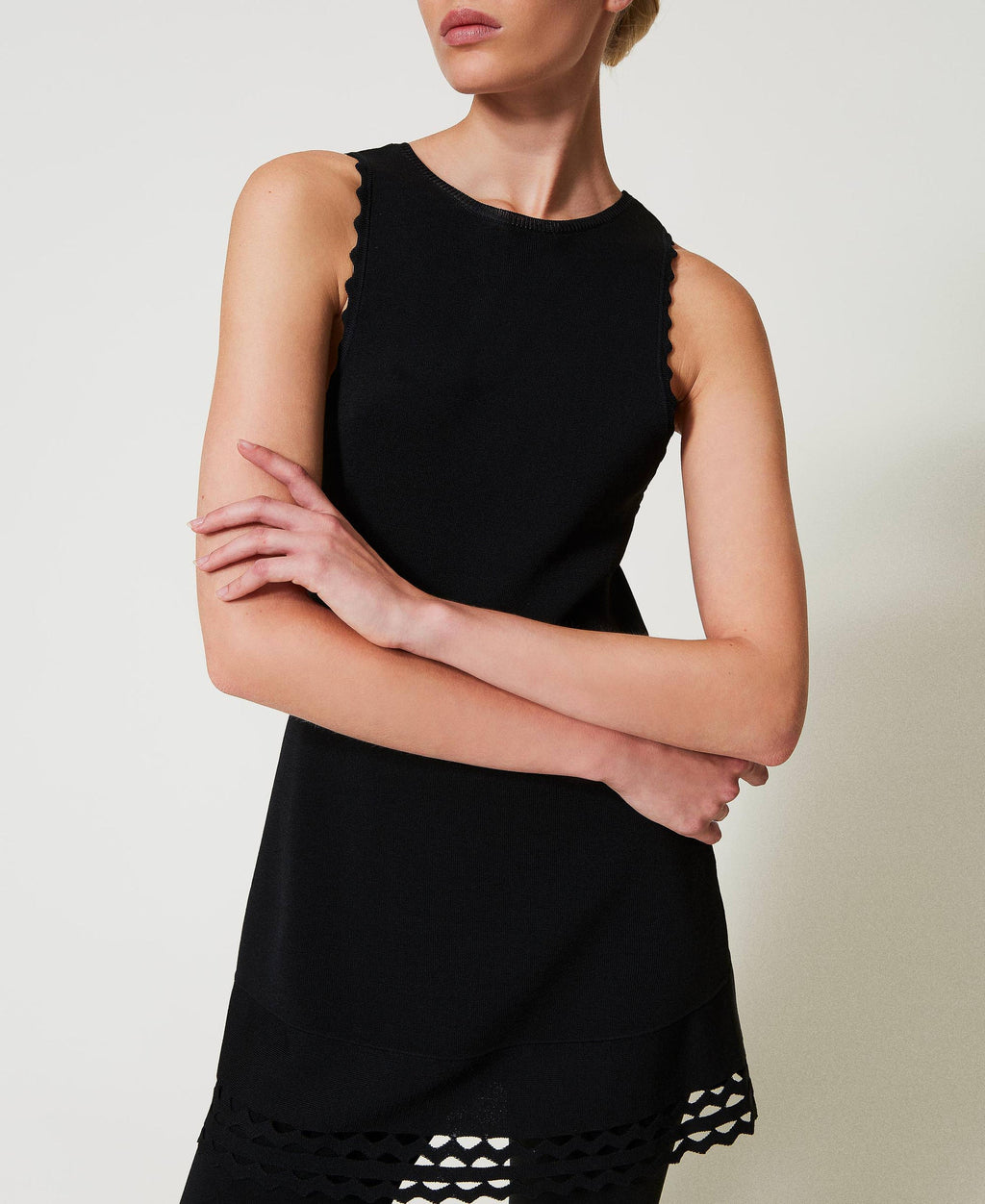 Twinset Dual-use knit top with openwork