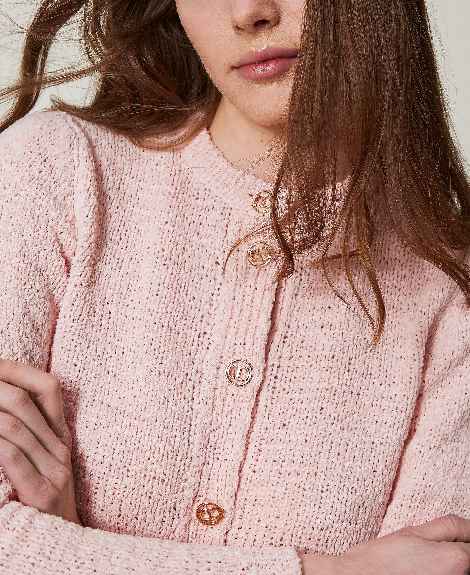 Twinset Knit jacket with Oval T buttons