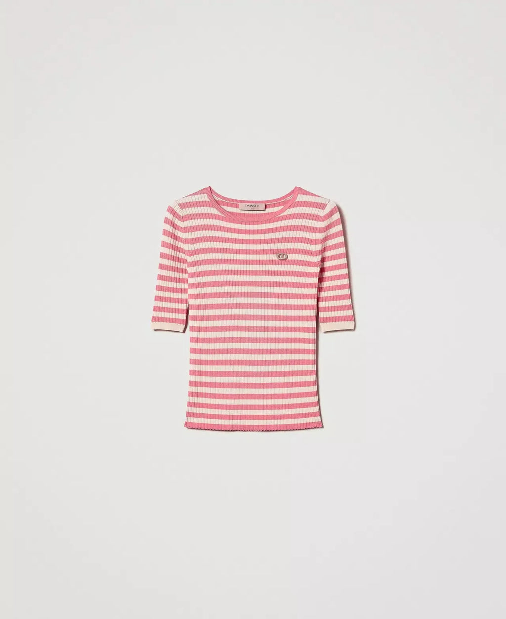 Twinset Striped Jumper With Short Sleeves