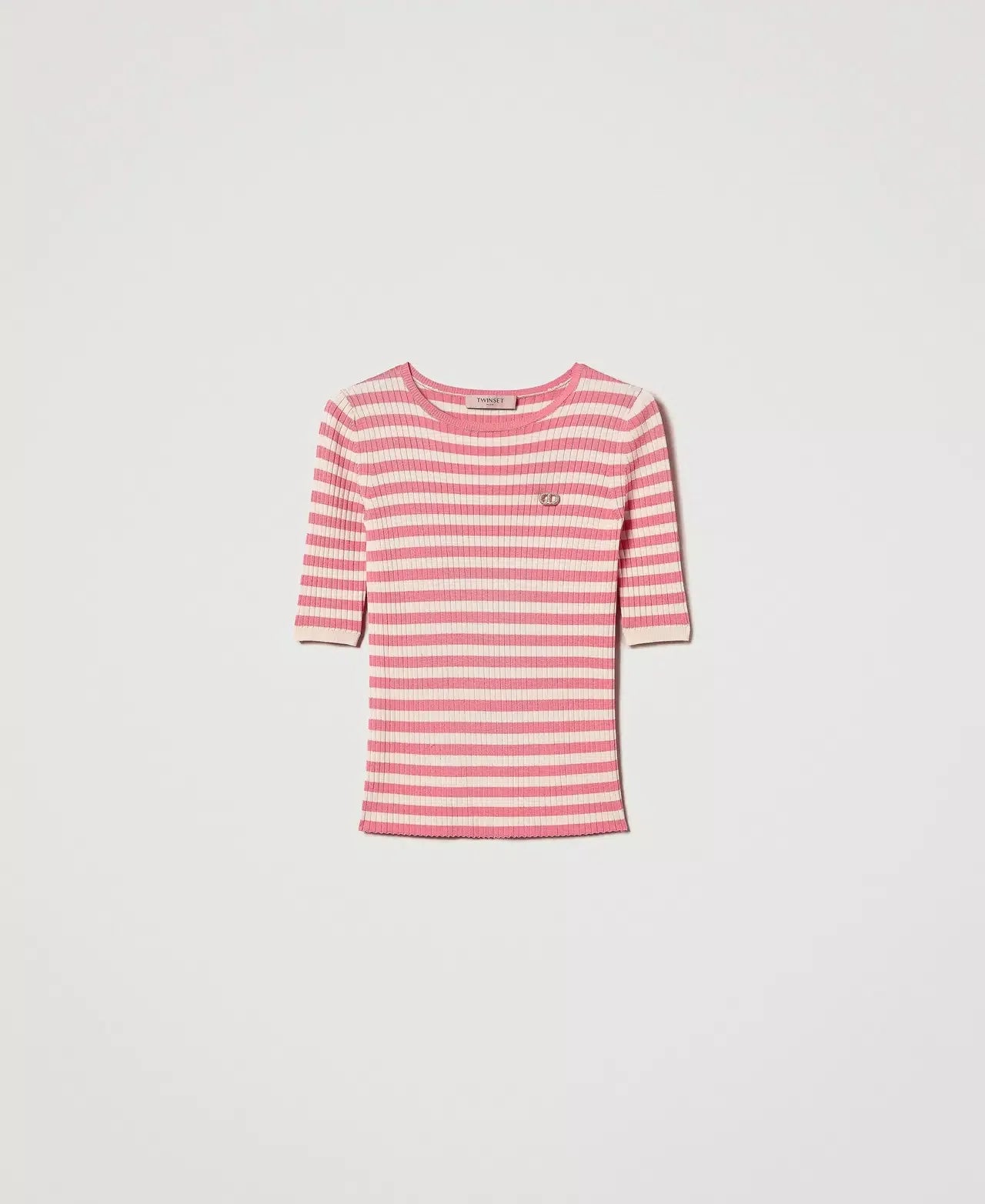 Twinset Striped Jumper With Short Sleeves