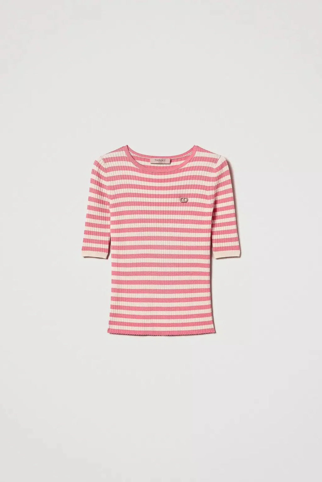 Pull rayé Twinset à manches courtes