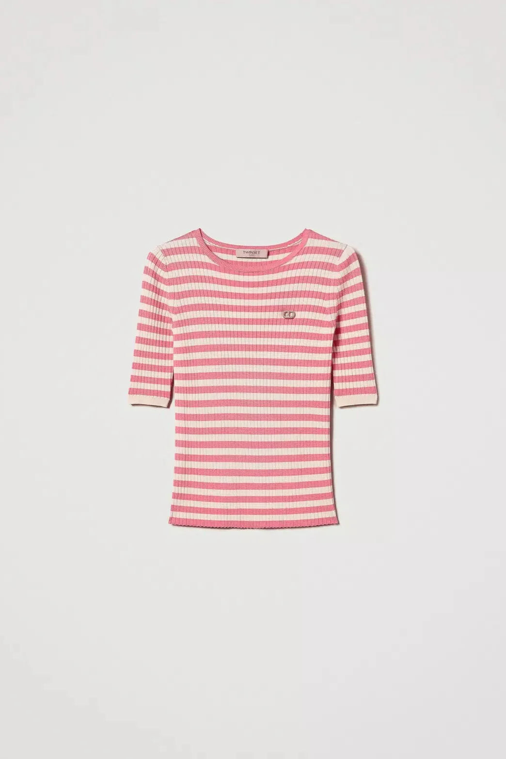 Pull rayé Twinset à manches courtes