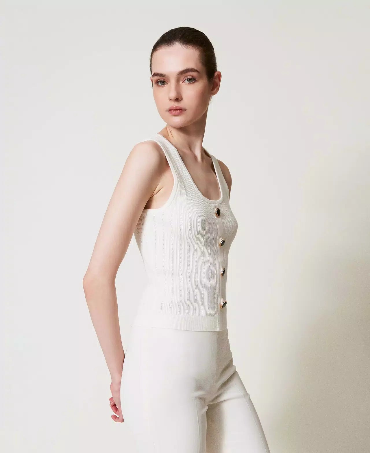 Twinset Knit top with decorative buttons