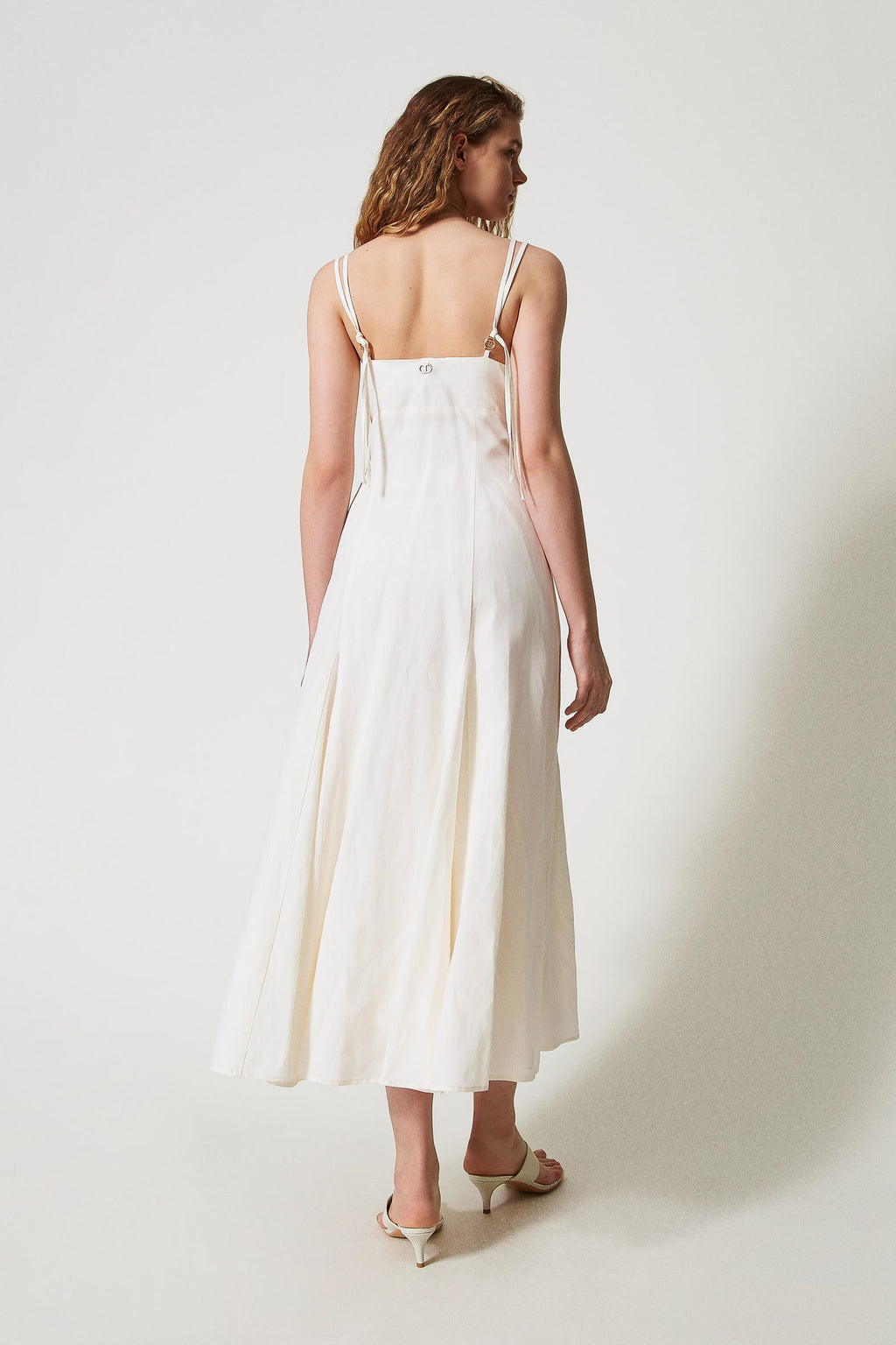 Twinset Long linen-blend dress