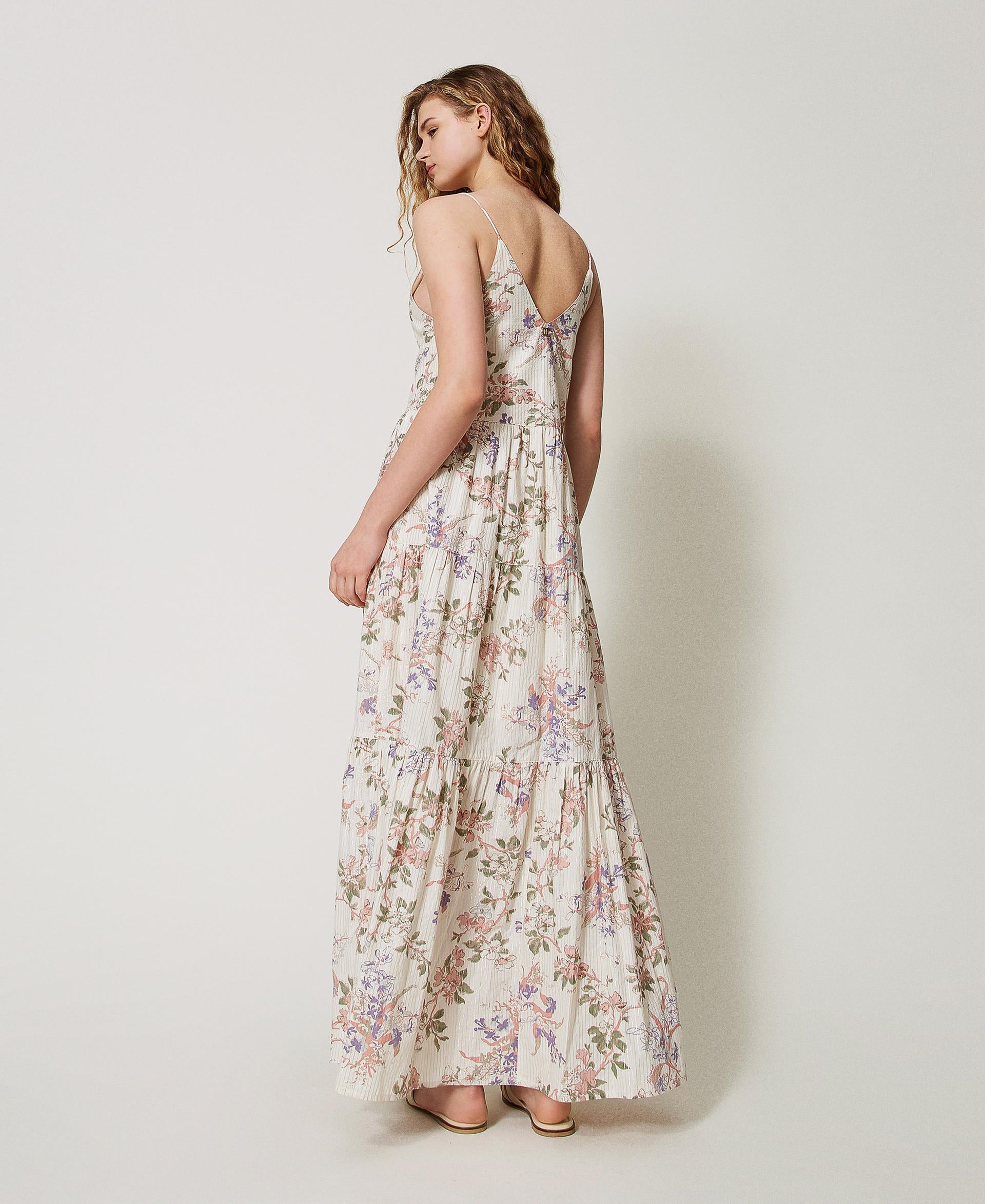 Twinset Long floral muslin dress