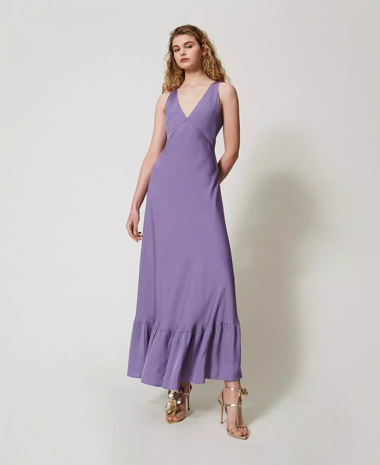 Twinset Long satin crepe dress