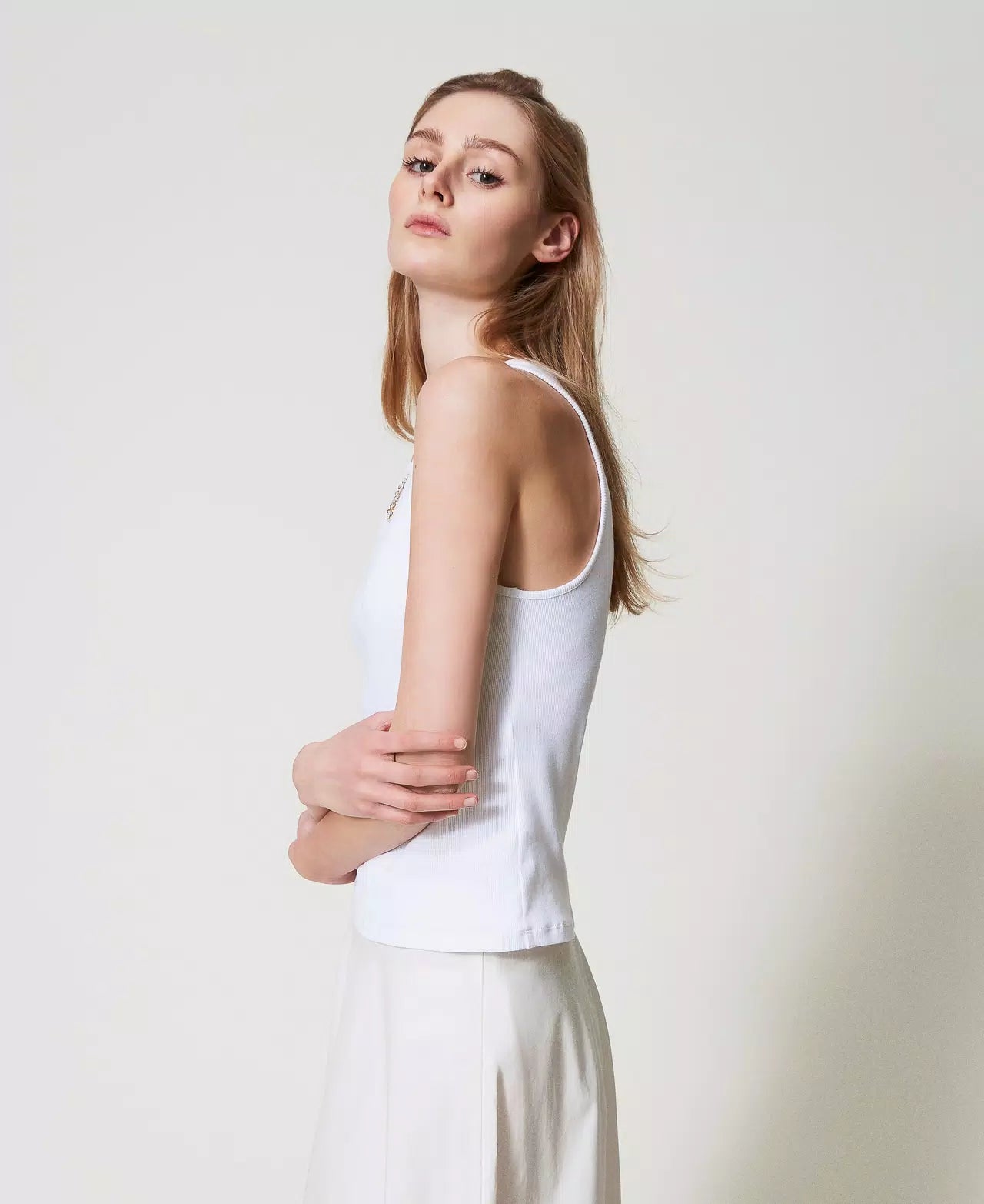 Twinset Ribbed Cotton Top