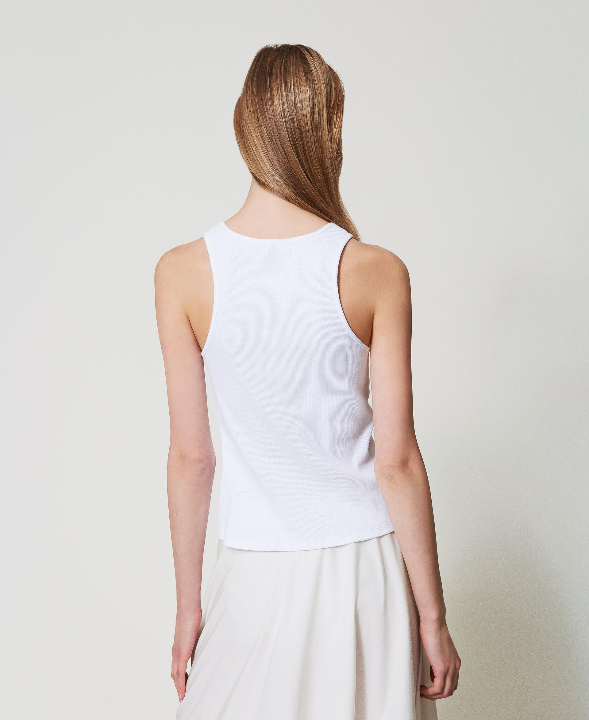 Twinset Ribbed Cotton Top