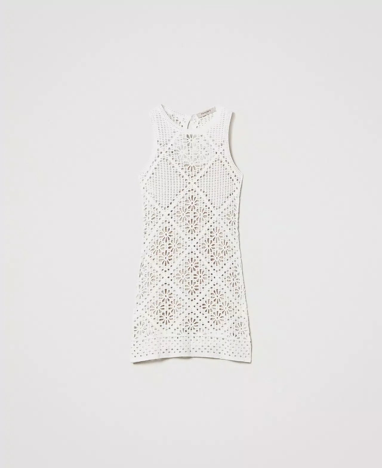 Robe courte à fleurs en crochet Twinset