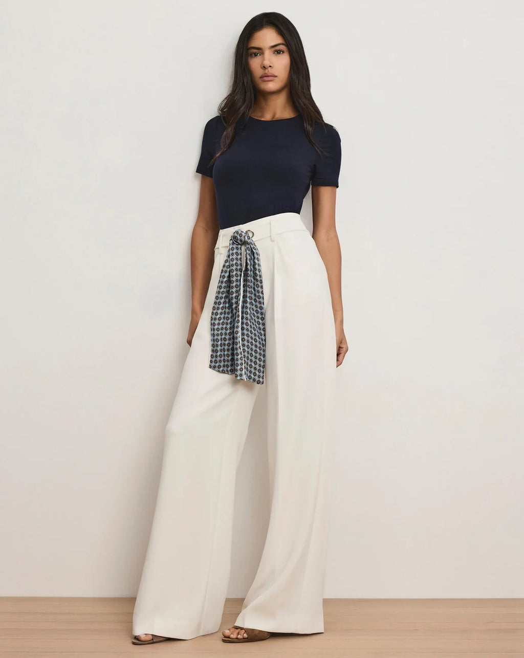 Veronica Beard Tai Belted Wide-Leg Pant