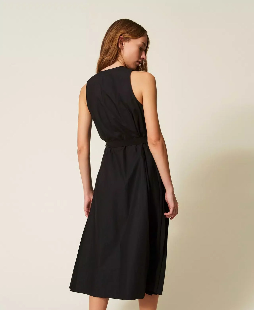 Robe longue Twinset en crêpe de Chine et popeline