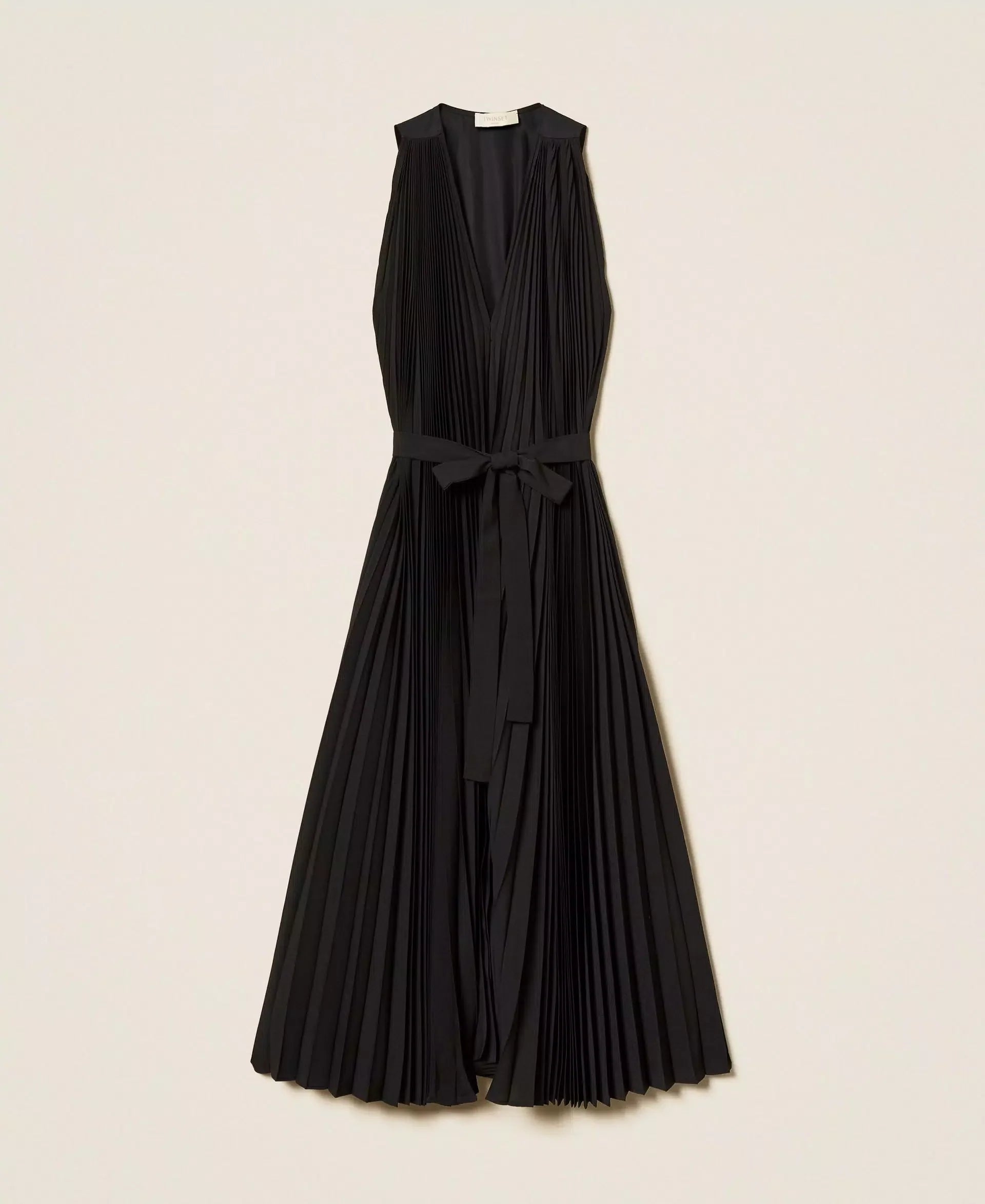 Robe longue Twinset en crêpe de Chine et popeline