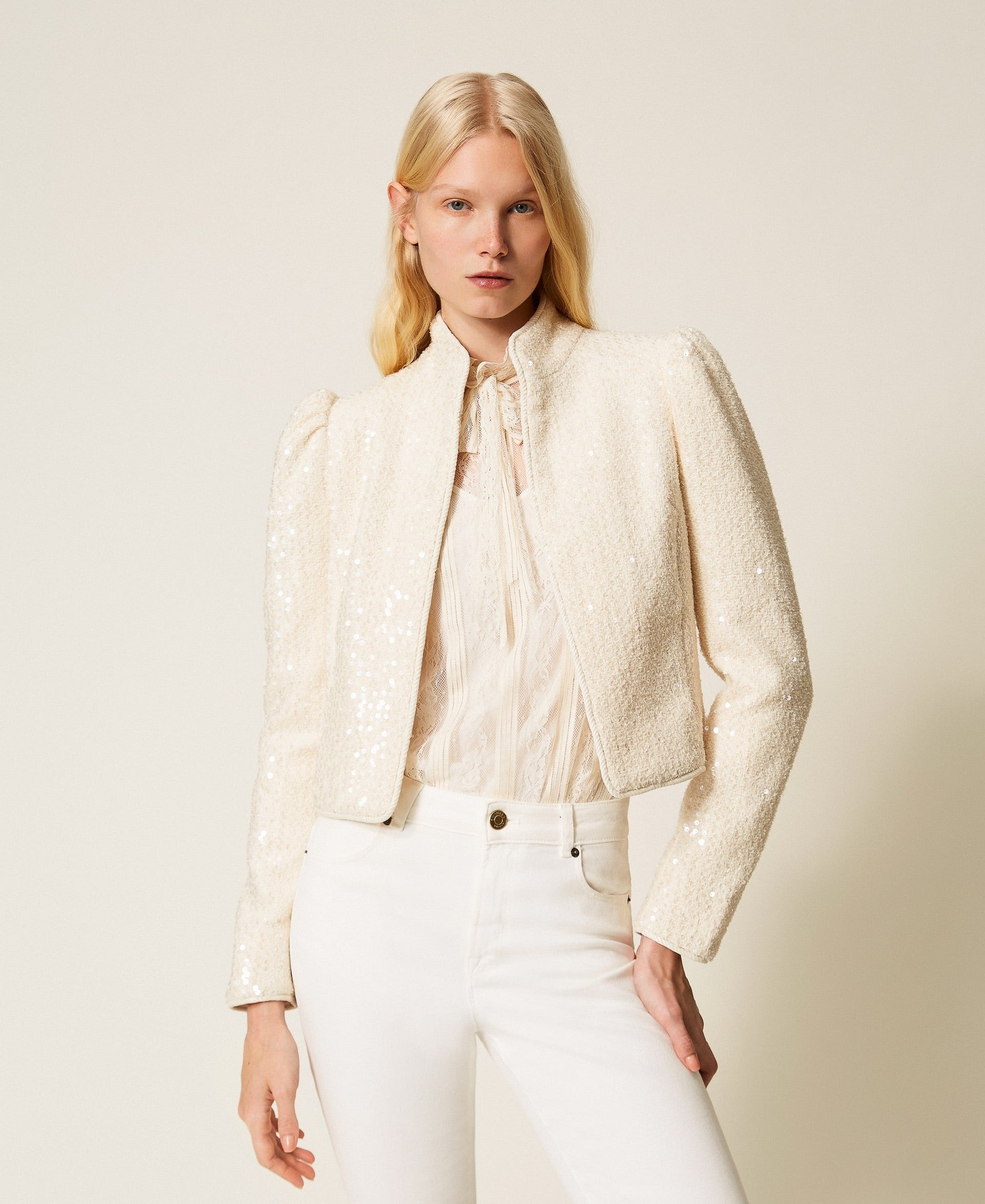 Twinset Boucle Jacket With Sequins