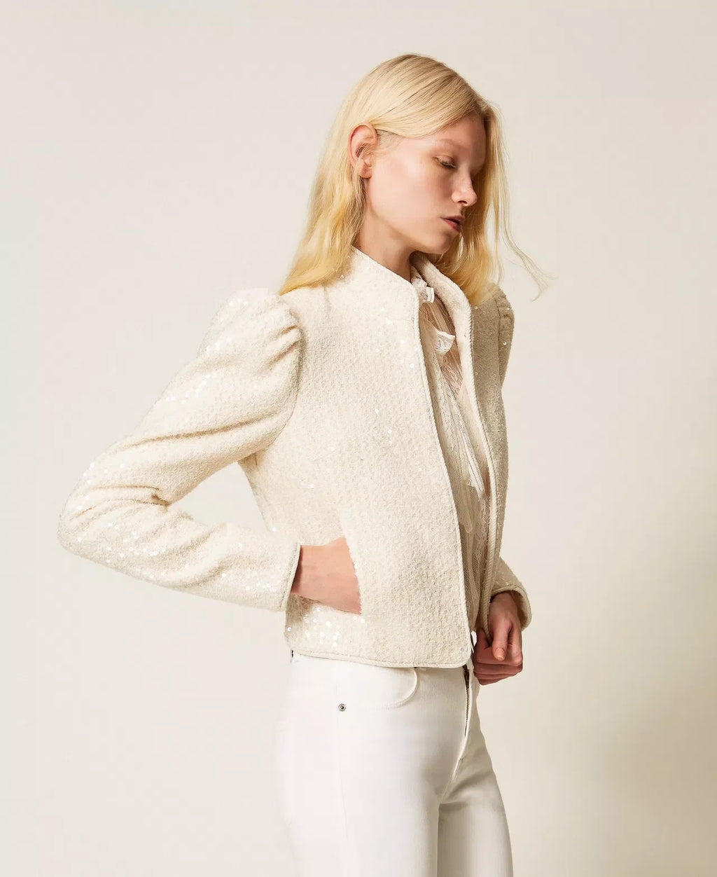 Twinset Boucle Jacket With Sequins