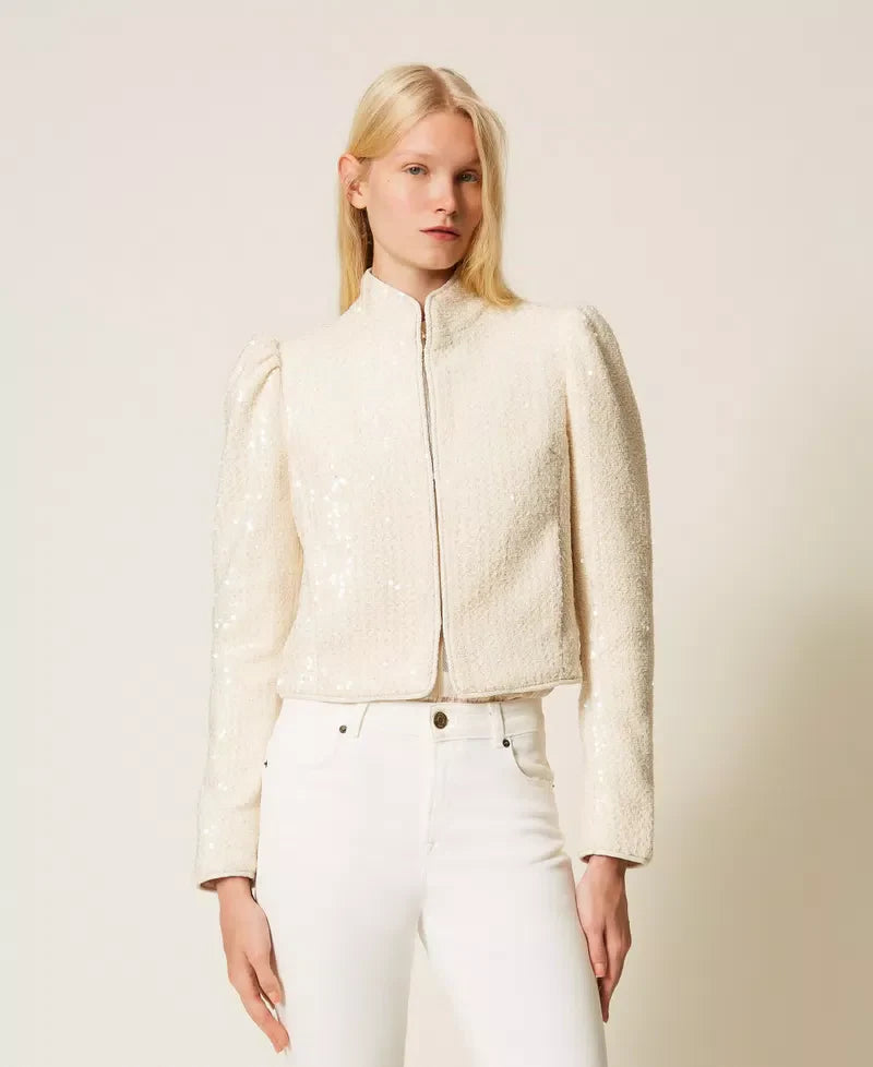 Twinset Bouclé Jacket With Sequins