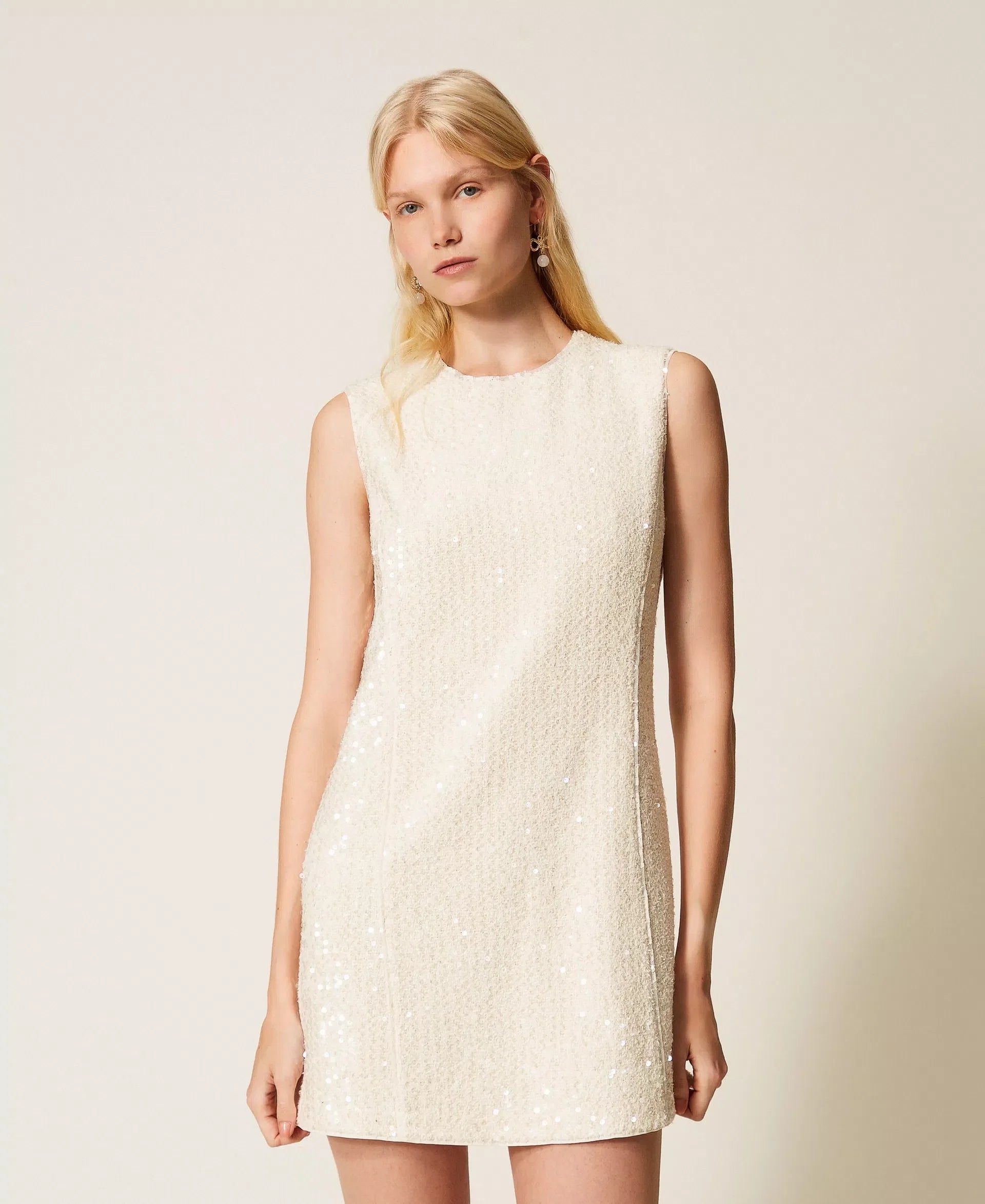 Twinset Short Boucle Dress With Sequins