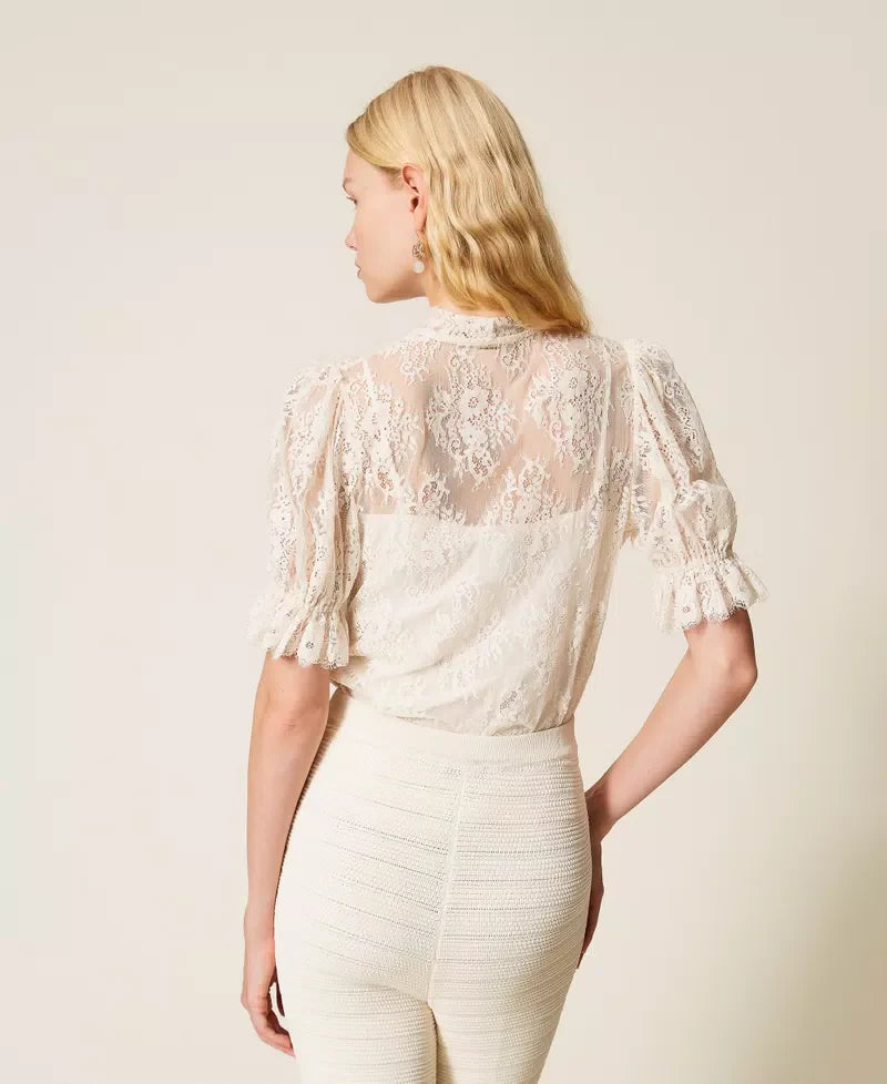 Twinset Lace Shirt With Bow