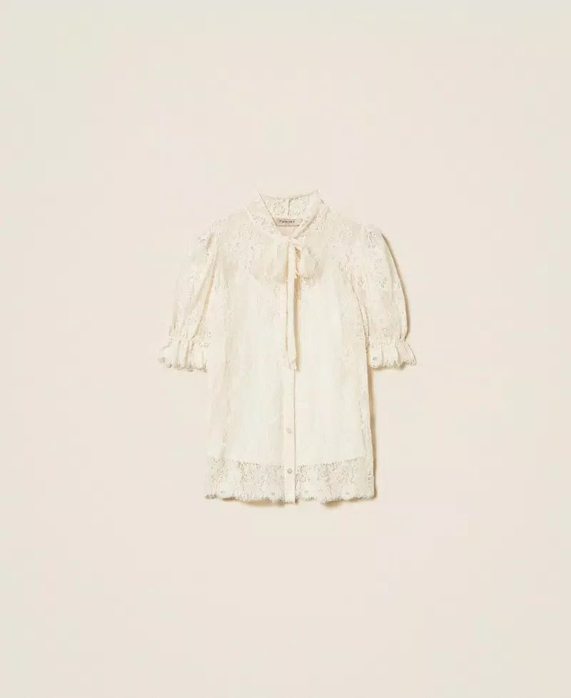 Twinset Lace Shirt With Bow