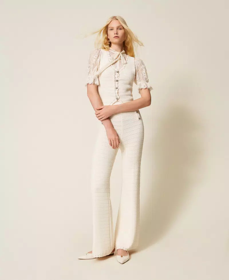 Twinset Lace Shirt With Bow