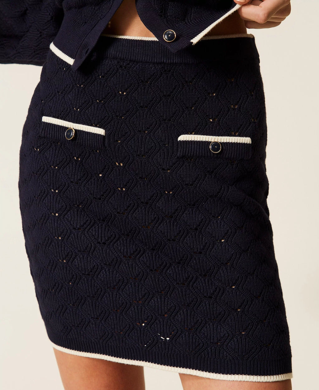 Twinset Short Jacquard-Knit Skirt