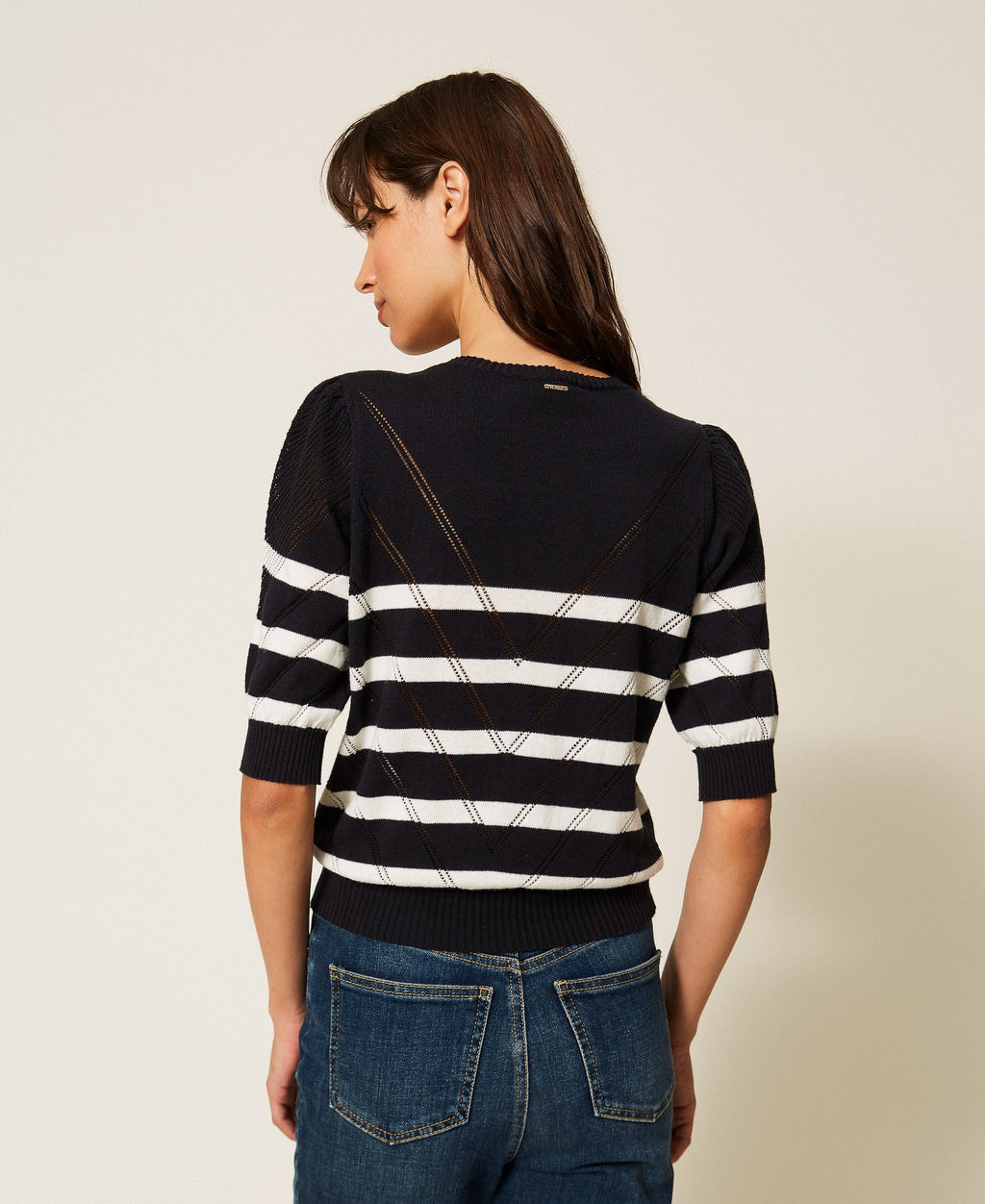 Twinset Cotton And Cashmere Striped Jumper -