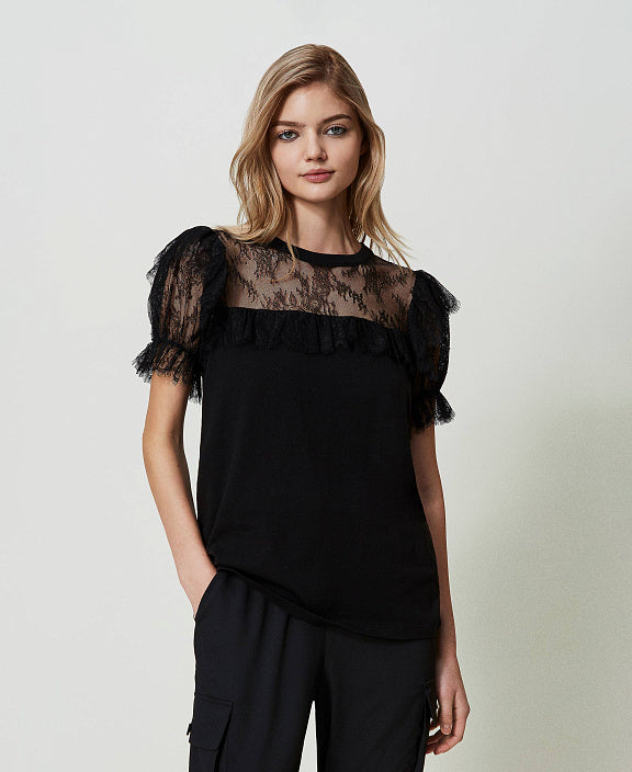 T-shirt Twinset en dentelle