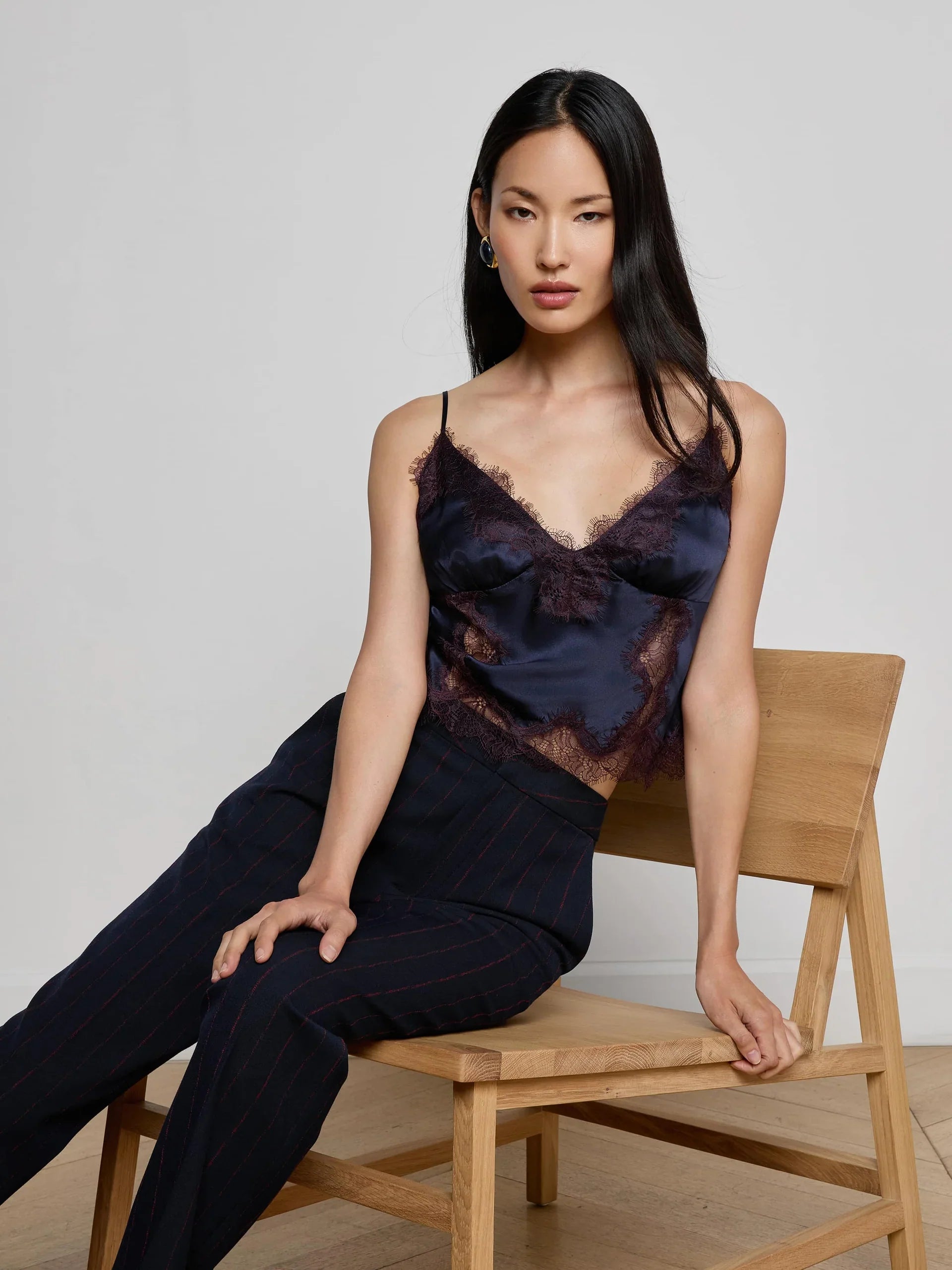 L'Agence Kimber Silk Lace Camisole