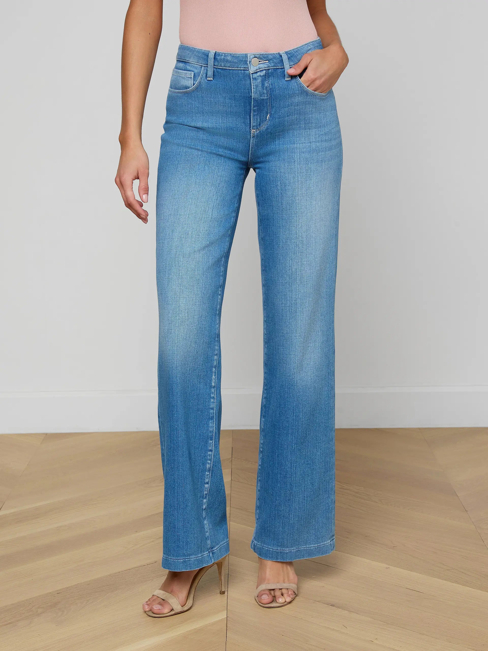 L'Agence Clayton Wide-Leg Jean Getty
