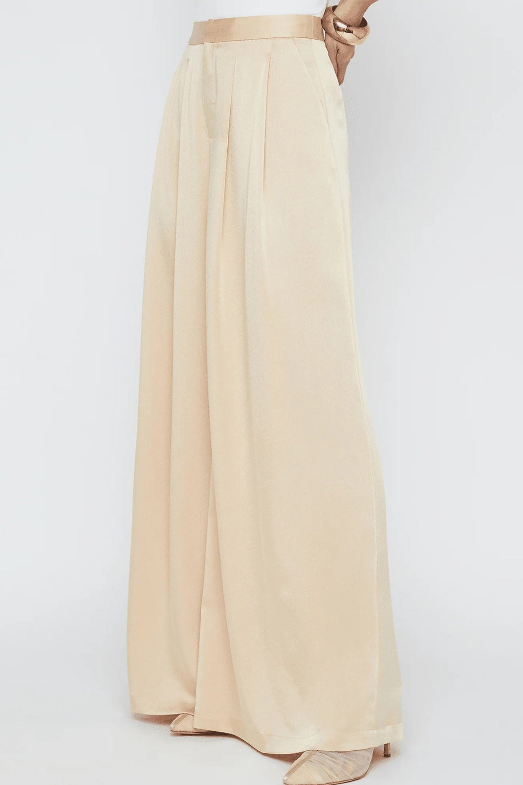 L'Agence Aubrie Mid-Rise Wide-Leg Pants